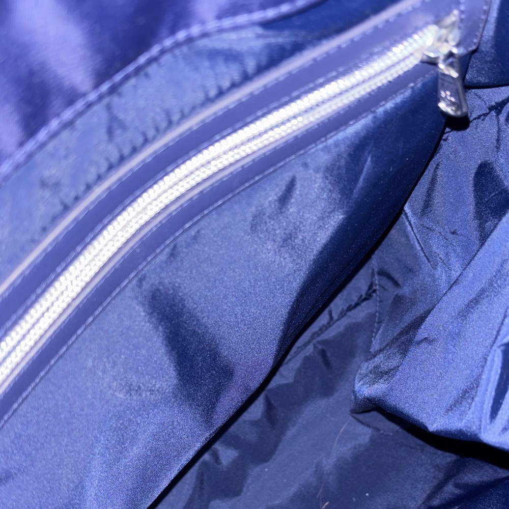 Navy Tote Bag with Leather Trim - Picture 6 of 11